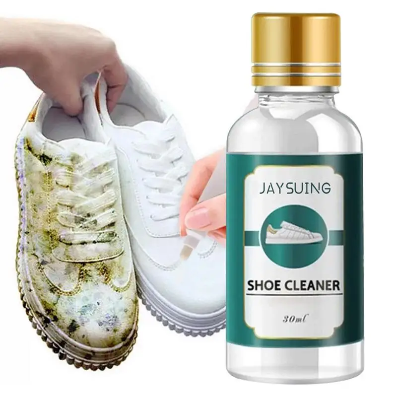 

30ml White Shoe Cleaner Multi-Purpose Effective Remove Stains Clean Brightening Whiten Liquid Remove Yellow Edge Cleaning Tools