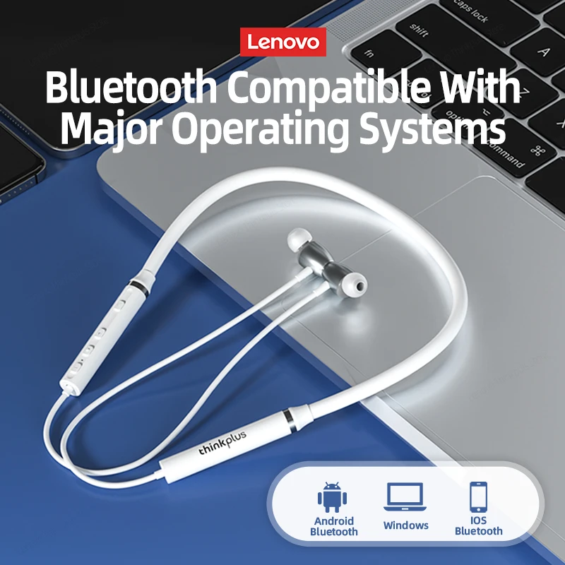 

Lenovo HE05X Wireless Bluetooth Headphones IPX5 Waterproof Sports Neckband Earphone HIFI Sound Magnetic Headset Earbuds with Mic