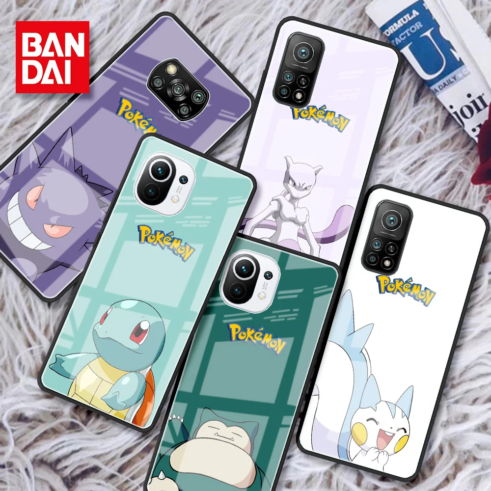 

Glass Case For Xiaomi Poco X3 NFC 11 Lite 11T 9T F3 M3 For Redmi Note 11 10 9 8 Pro 10S 9S 9A 9C Phone Cover Japan Anime Pokemon