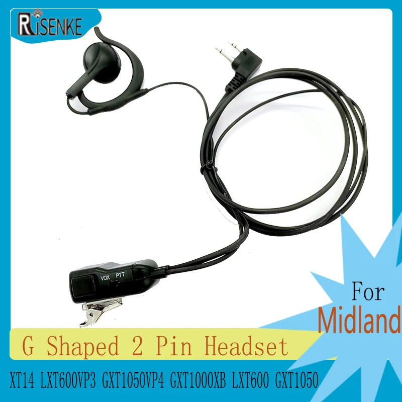 RISENKE Earpiece for Midland LXT80 LXT100 LXT480 XT14 LXT500VP3 LXT600VP3 GXT1000VP4 GXT1050VP4 GXT1000XB LXT600 GXT1000 GXT1050
