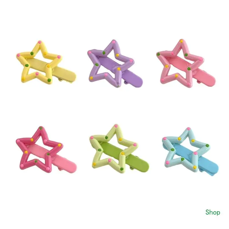 

L5YC Pentacle Hairpin Sweet Handmade Pentacle Pins Summer Headwear Accessories