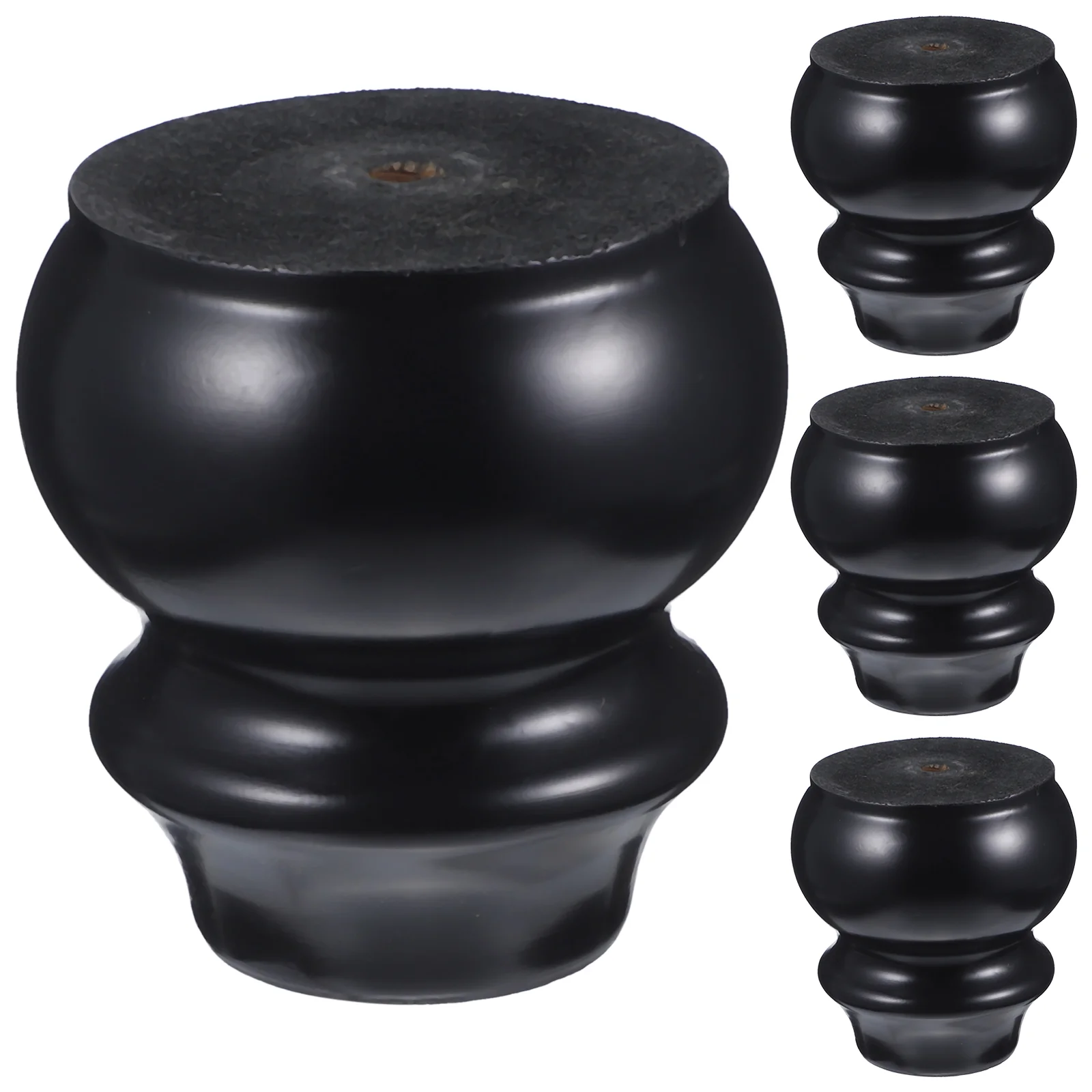 

4 Wooden Sofa Leg Wood Replacement Bun Feet for Sofa Cabinet Table Couches Chair Cabinet Dresser