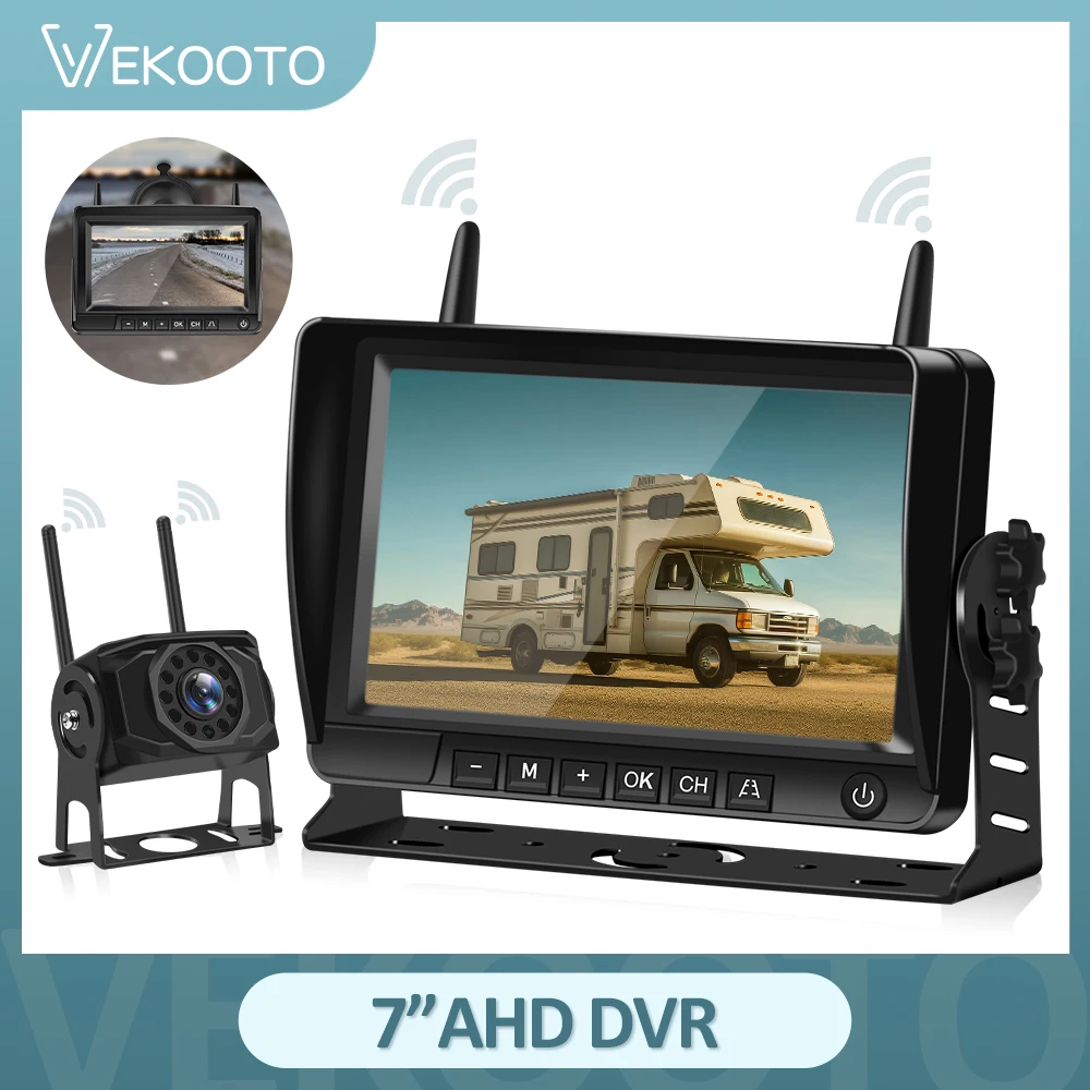 

7 Inch AHD Recording DVR Car Monitor with 1920*1080P Vehicle Rear View Camera for Truck Bus Support SD Card