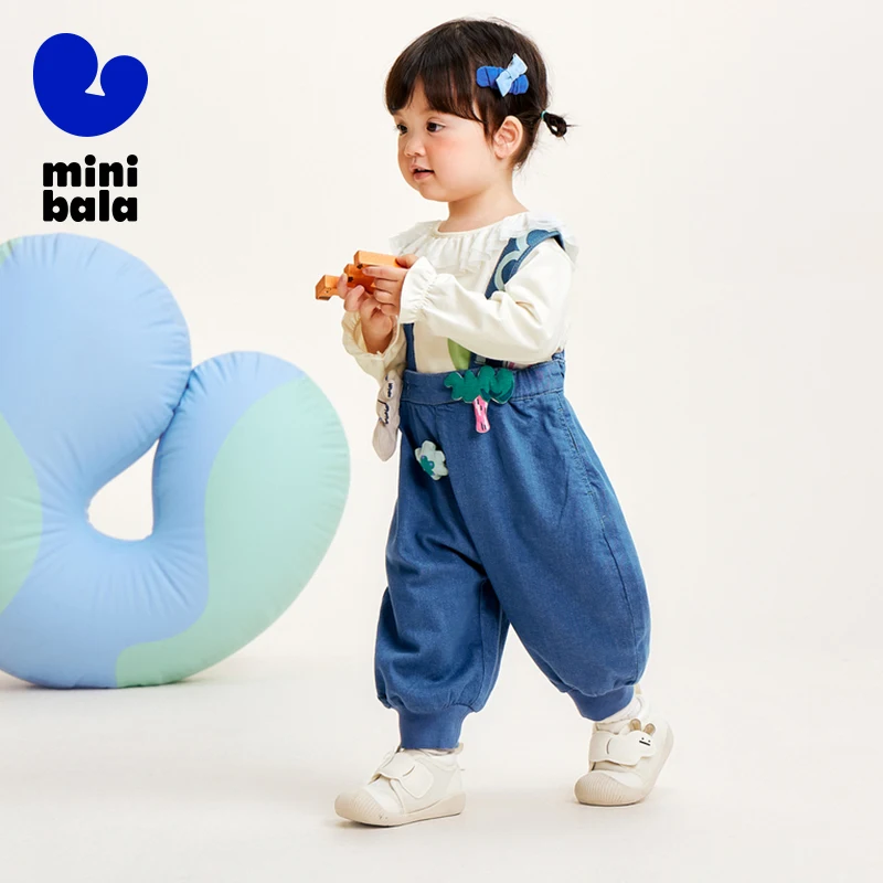 Длинные мини-брюки с оборкой джинсы для мальчиков и девочек новинка весны 2024