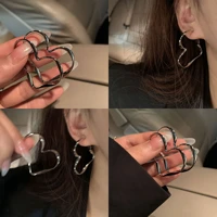 2022 new high quality simple 925 silver earrings asymmetric heart round earrings jewelry for women gift for girlfriend wife