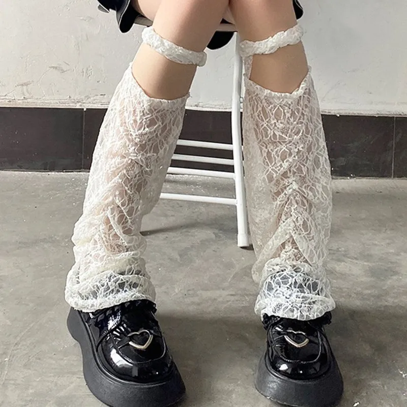 

Lolita Knee Socks Sunscreen Wide-leg Socks Long Tube Cover The JK Legs Warmers Summer Black Hot Girl Japanese Jk Calf Socks