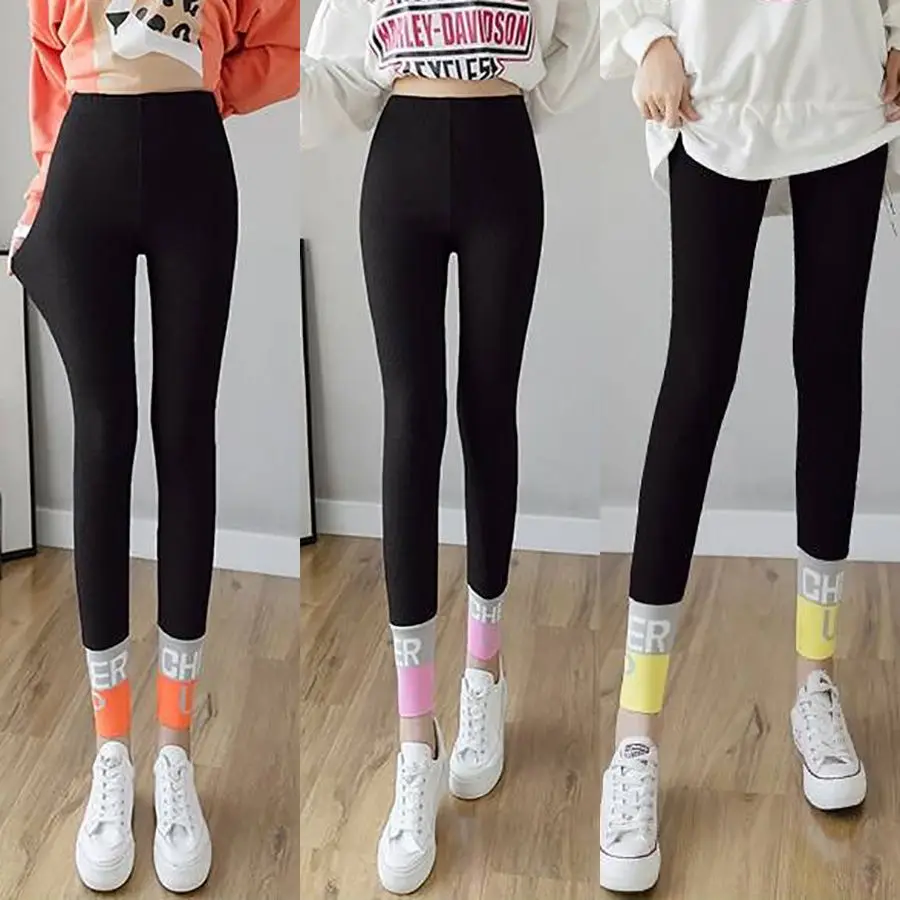Leggings Women's Outer Wear Personal Influencer Tight Sports Slim-Fit Ankle-Length Pants plus Velvet Thickened Winter New