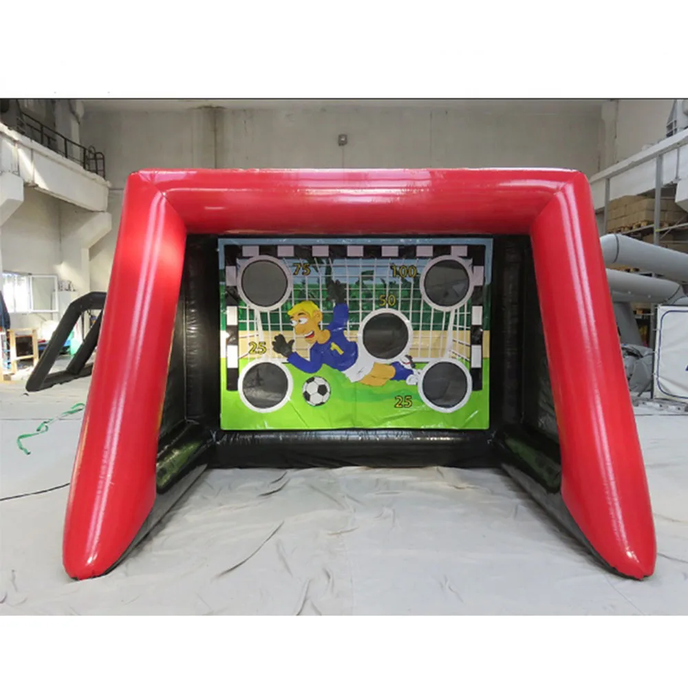 

Customized Cheap Inflatable Football Soccer Penalty Shoot Gate Inflatable Football Kick Goal Shooting Game with blower For Sale