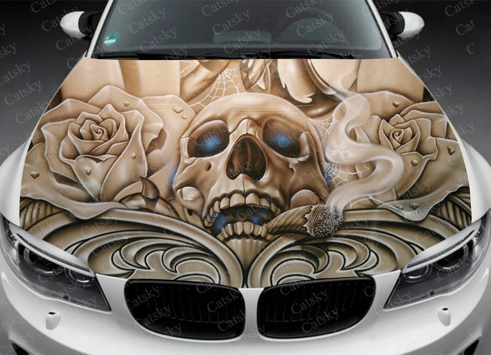 Наклейка в виде темного черепа стикер графика наклейка для грузовика