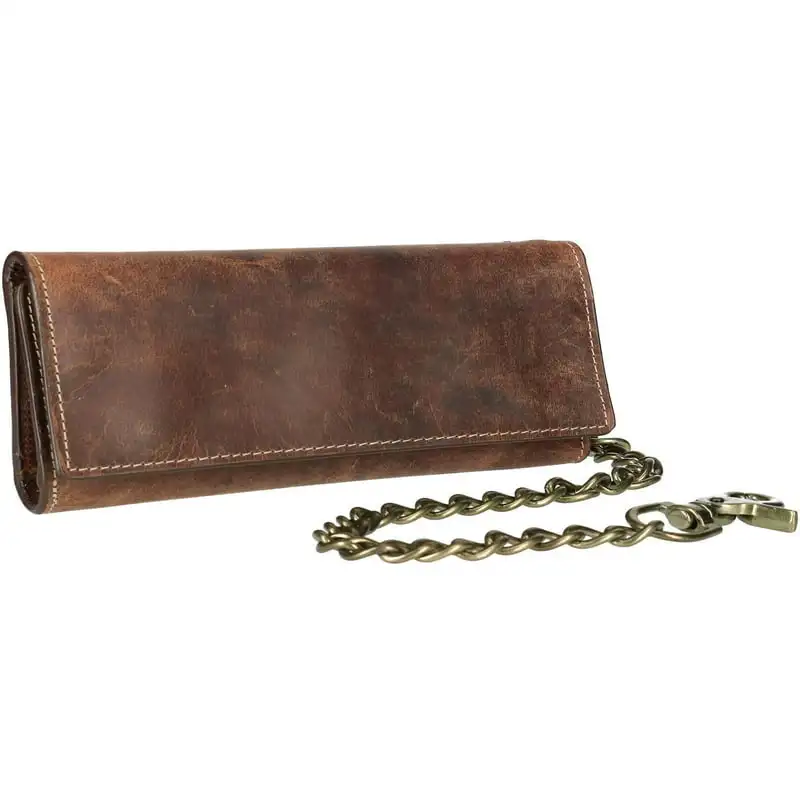 

Fantastic Crazy Long Horse Leather Chain RFID Wallet for Men - Solid and Stylish Design Perfect for Protecting Your Credit Cards