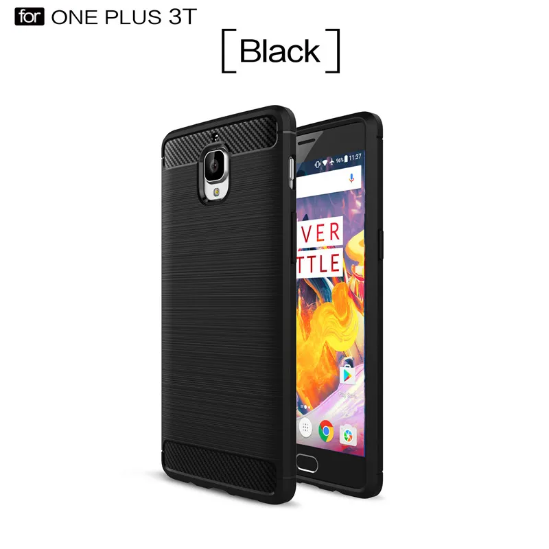 

Oneplus 3T One Plus 3 Case Oneplus3 Cover Carbon Fiber Brushed TPU Silicone Back Funda for Oneplus 3 Three 3T A3010 A3003 A3000