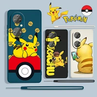 pikachu cartoon anime for huawei p50 p40 p30 p20 p smart z pro plus 2019 2021 5g tpu liquid rope phone case fundas coque cover
