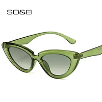 soei vintage cat eye sunglasses women fashion olive green eyewear men trending gradient sun glasses