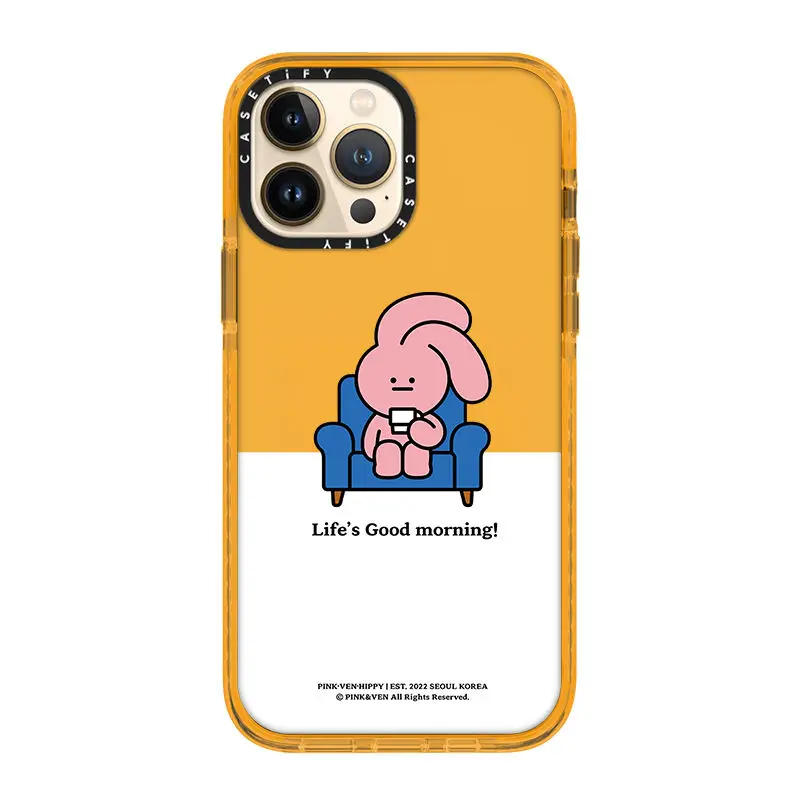 

Чехлы CASETIFY из ТПУ с желтым кроликом для IPhone 14 13 12 11 Pro Max 13 14 Pro XR XS Max 14 Plus противоударный мягкий прозрачный чехол D0424