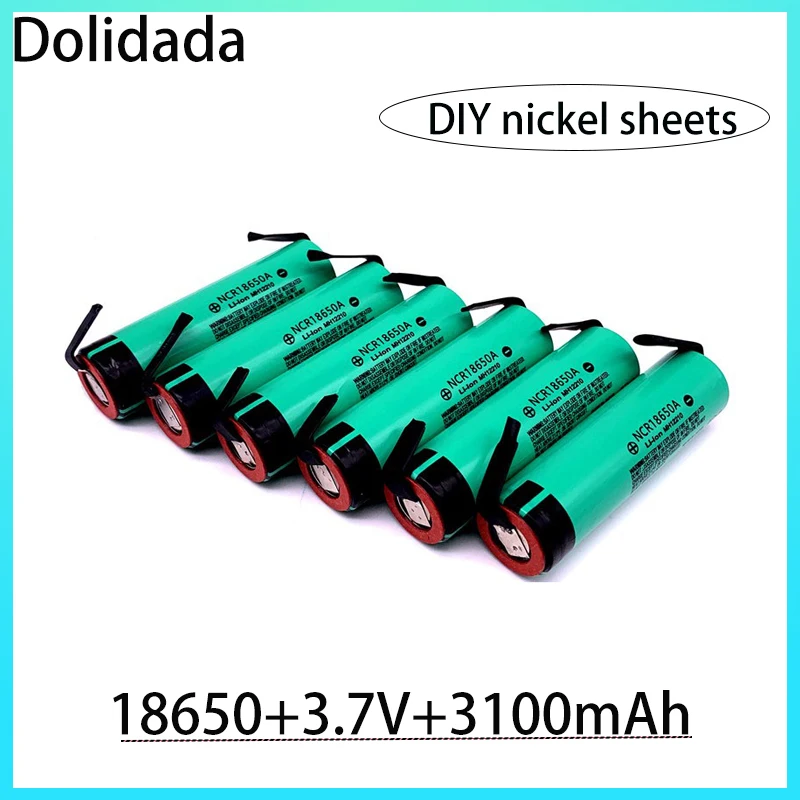 

Ncr18650a 3.7V 3100mah L-ion Battery + DIY Nickel Sheet Is Suitable for Electronic Products Such As Flashlight Headlights, Etc.