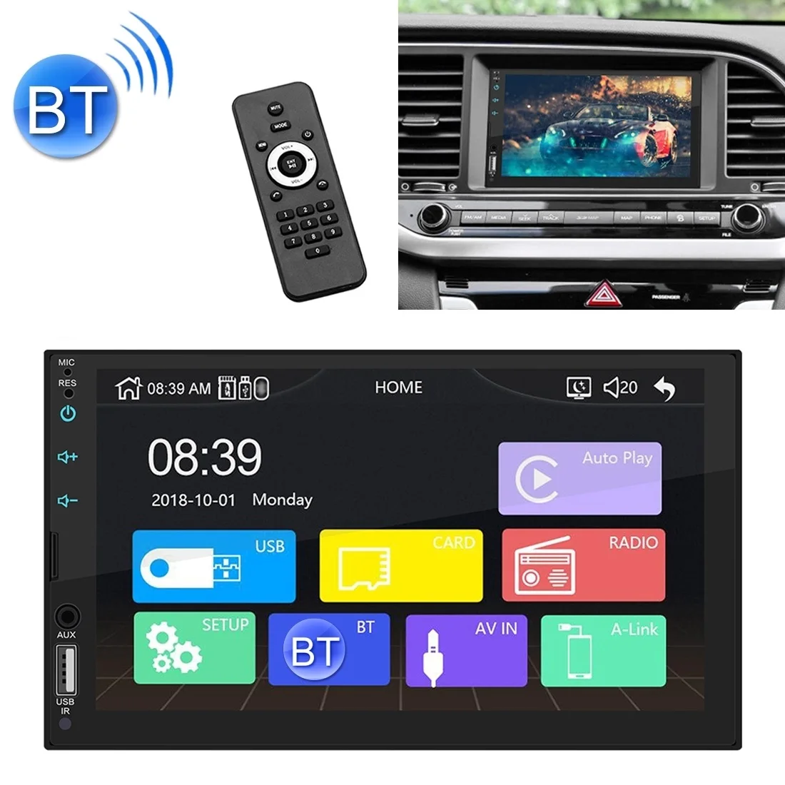 

X2 7 inch Universal Car Full Touch Screen Radio Receiver MP5 Player, Support FM & Bluetooth & TF Card & Phone Link with Remote