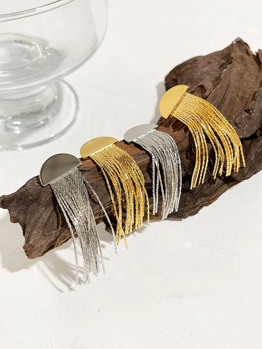 Peri'sbox 18-каратное позолоченное тонкое цепочка с кисточками для женщин