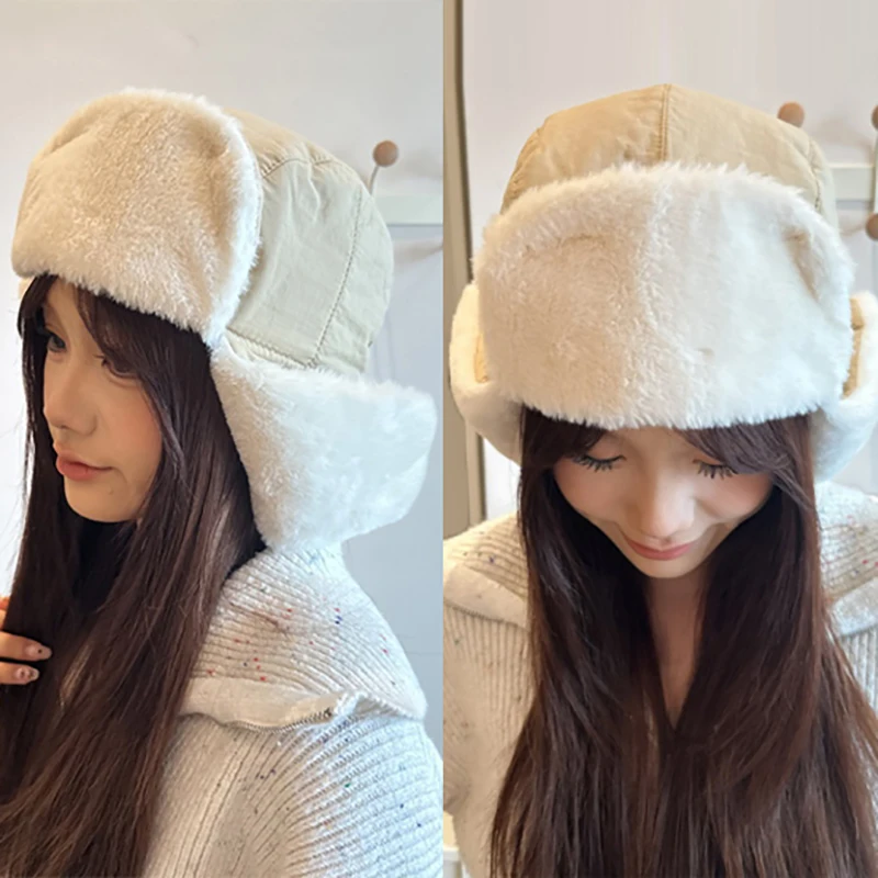 1 шт. шапка-бомбер для мужчин и женщин толстая теплая мотоциклетная шапка меховая