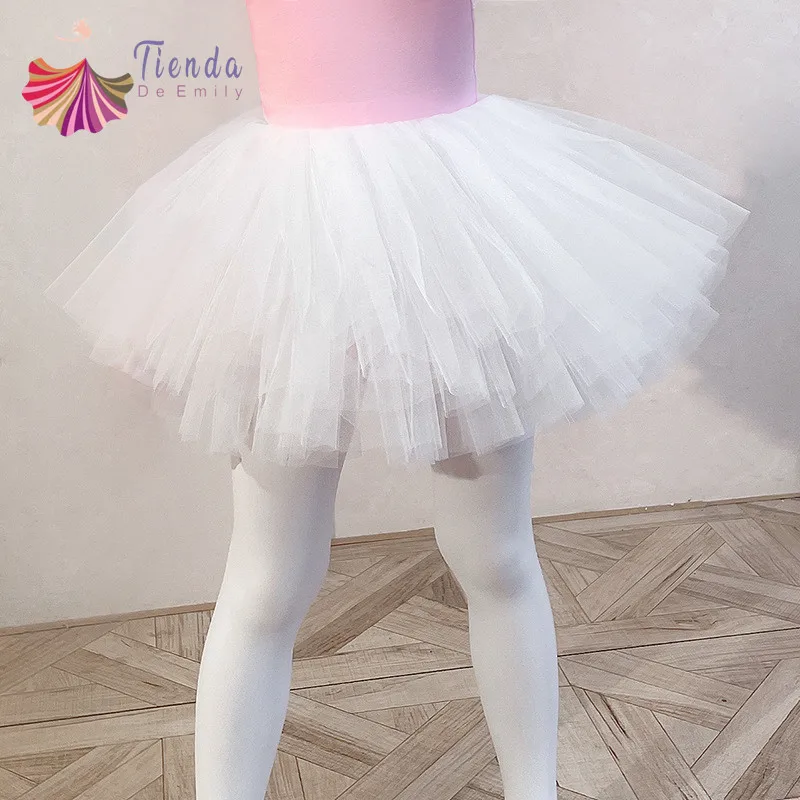 Юбка-пачка для девочек 4 слоя пушистое балетное платье малышей трапециевидная