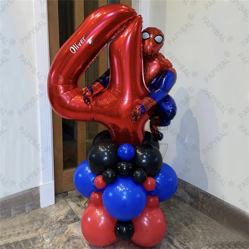 

25pcs Marvel Super Hero Spiderman Foil Balloon Set Black Red Latex Balloon For Birthday Party Decoration Kids Toy Gifts Globos