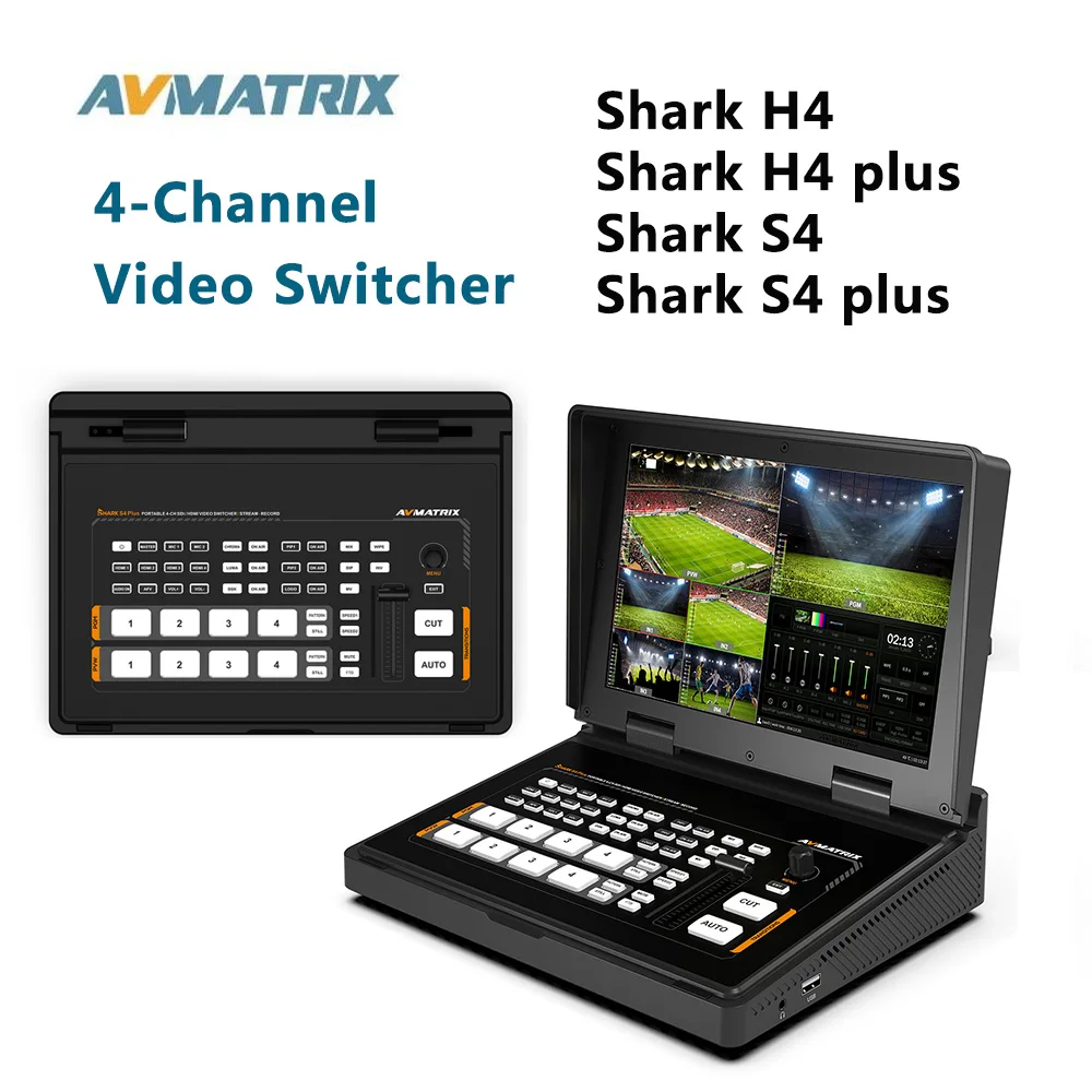 AVMATRIX Shark H4 PLUS S4 Plus потоковый переключатель видео SDI/HD-MI 4-канальный 10 1 дюймов FHD IPS
