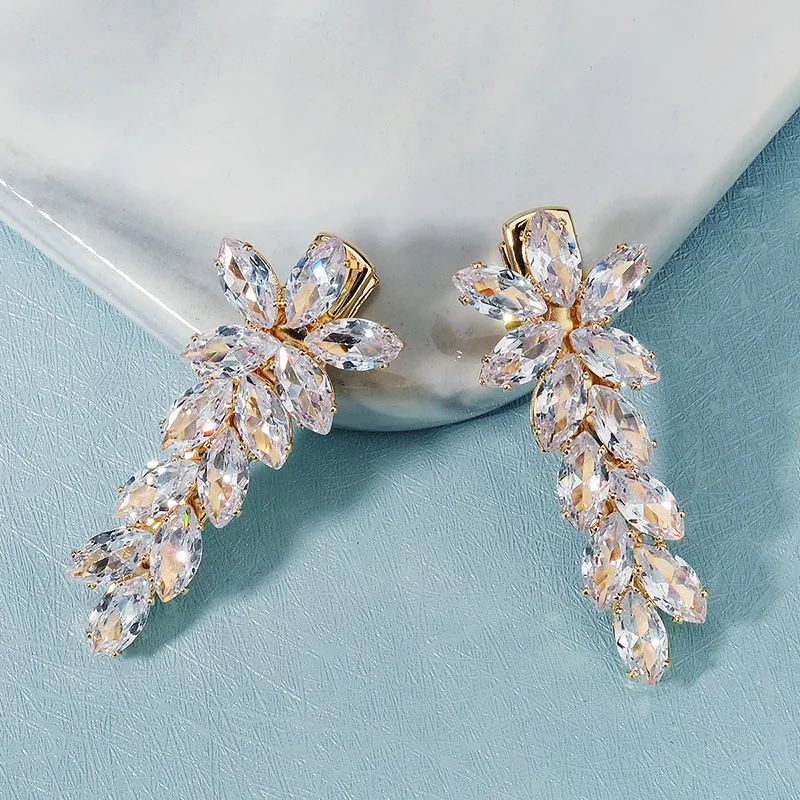 Floralbride Trendy Sparkling Cubic Zircon Girls Hair Clip Barrette Women CZ Sticker Pin Accessories Jewelry