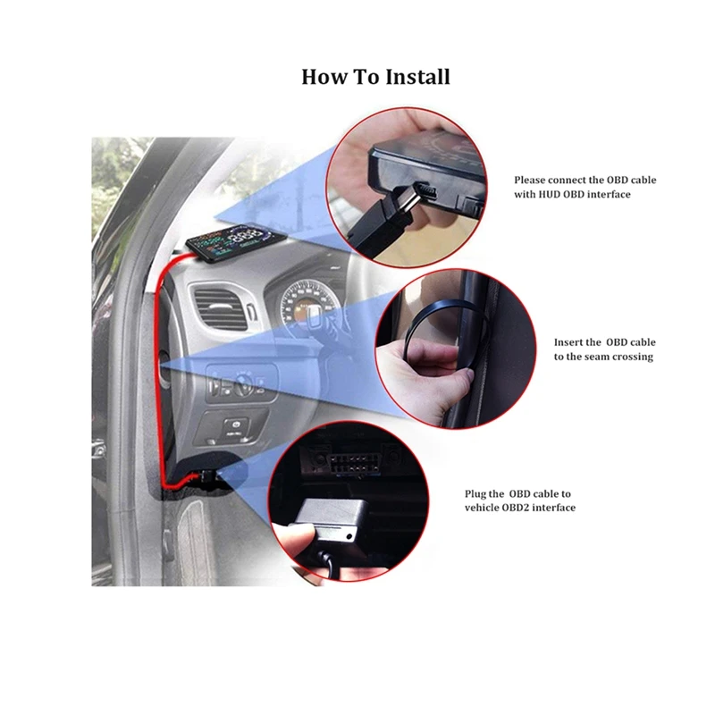 A8 5 5-дюймовый HUD OBD2 проекционный дисплей для автомобиля цифровой спидометр
