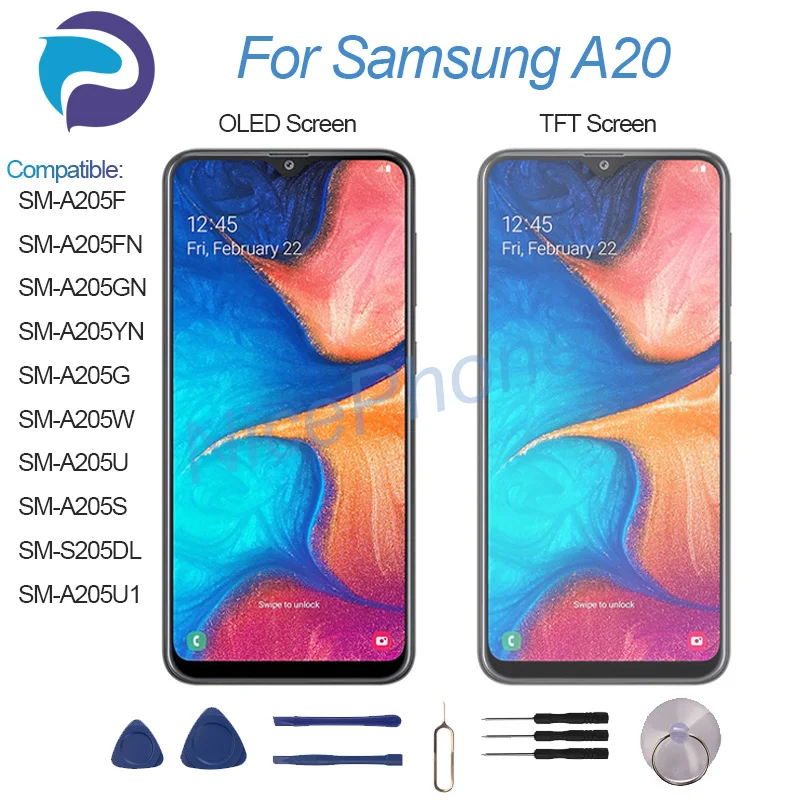 Фото Новый, хорошо упакованный сменный ЖК-экран для Samsung A20 SM-A205F/FN/GN/YN/G/W/U/S/DL/U1A20, дисплей с сенсорным экраном в сборе №2