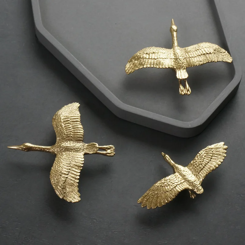

Brass Wild Goose Handle Nordic Gold Pure Copper Cabinet Handles Drawer Pulls Wardrobe Door Knob Furniture Knobs and Handles