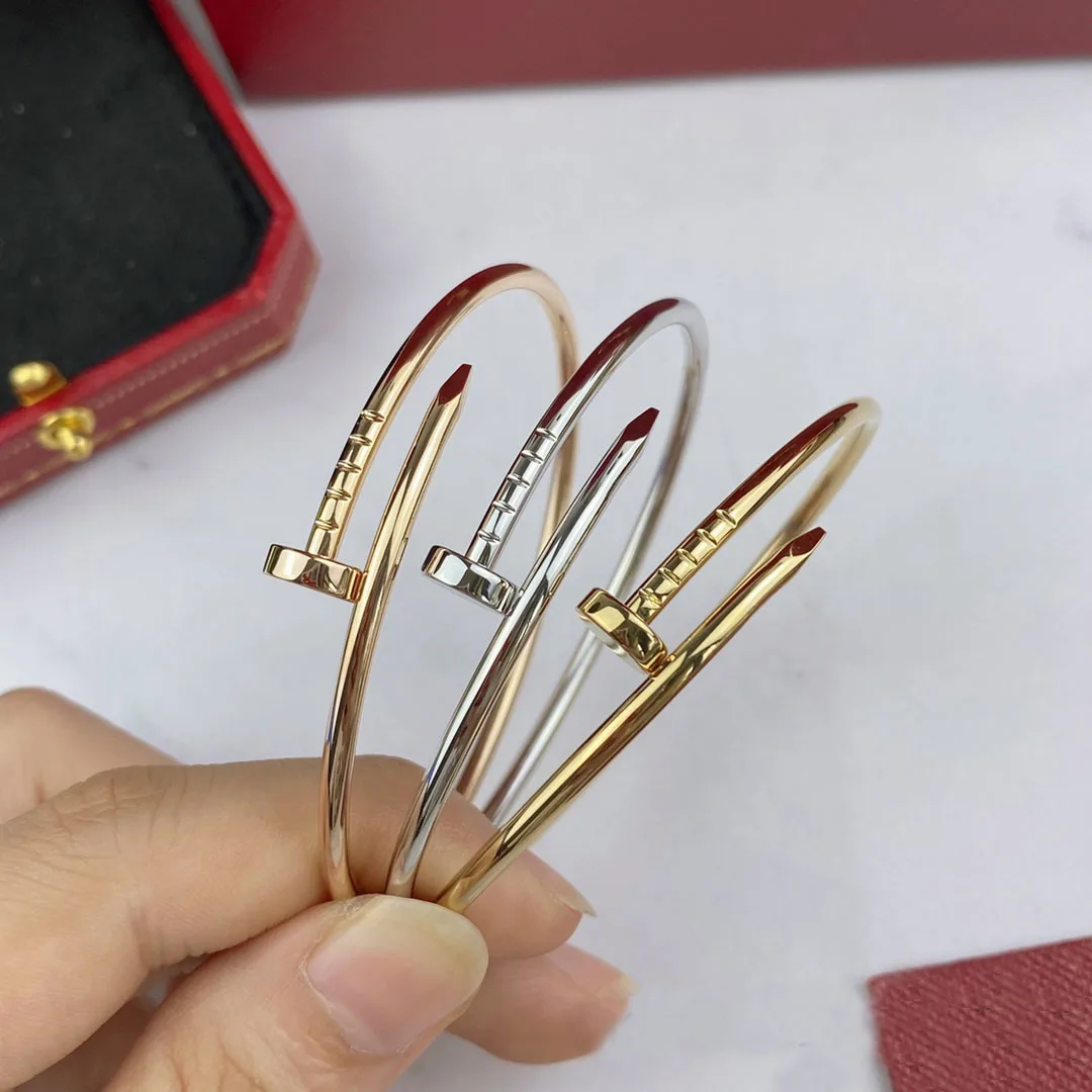 

Luxury Stainless Steel Cartierred Nail Bracelet Women Party Gift Jewelry