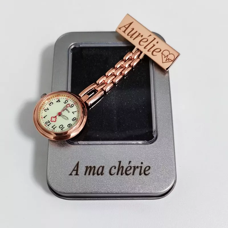 

With Your Name Text Birthday Gift Fob Nurse Watch With Personalized Tin Box
