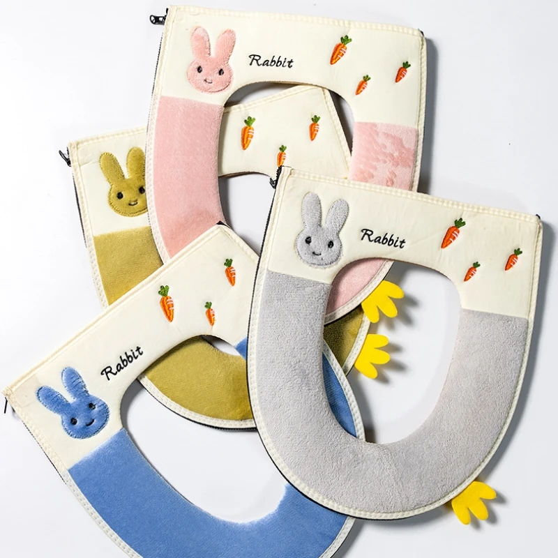 

2 шт., плюшевые накладки на сиденье унитаза с ручкой