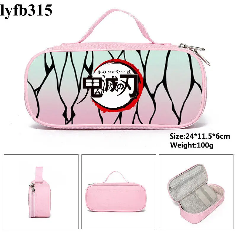 

Аниме розовая ручка-карандаш с изображением истребителя демонов Kochou Shinobu, чехол, сумка, канцелярская сумка