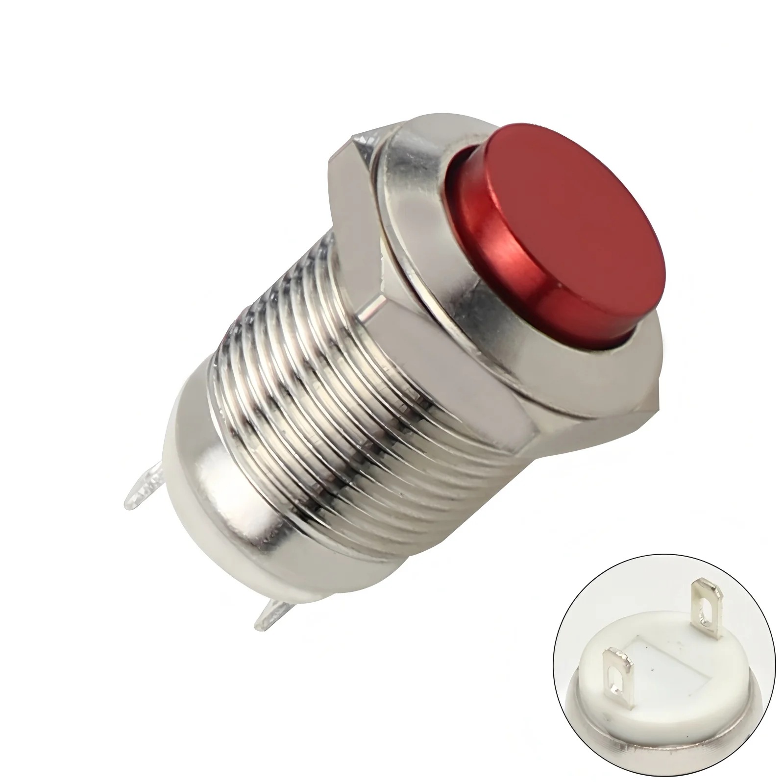 

Металлический кнопочный переключатель 12 мм серебристого цвета