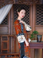 2022 oriental dress chinese traditional cheongsam vintage flower print dress qipao dress ancient traditional elegant dress qipao