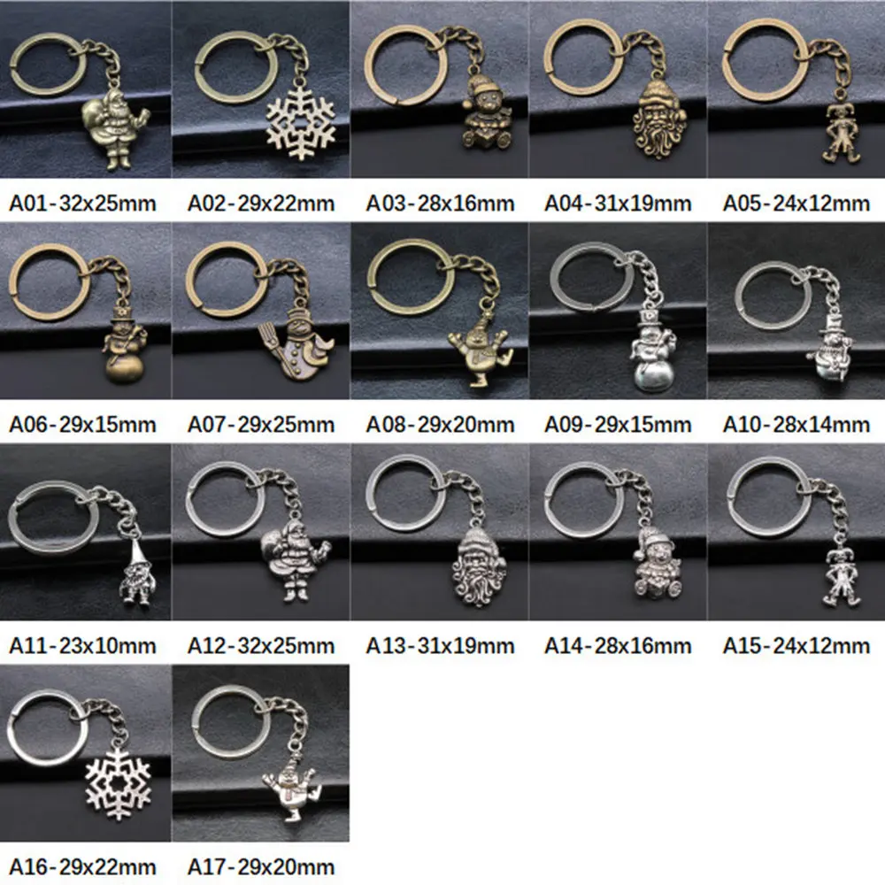 

New Arrival Santa Snowman Charms Car Keychains Keyrings For Women Gift