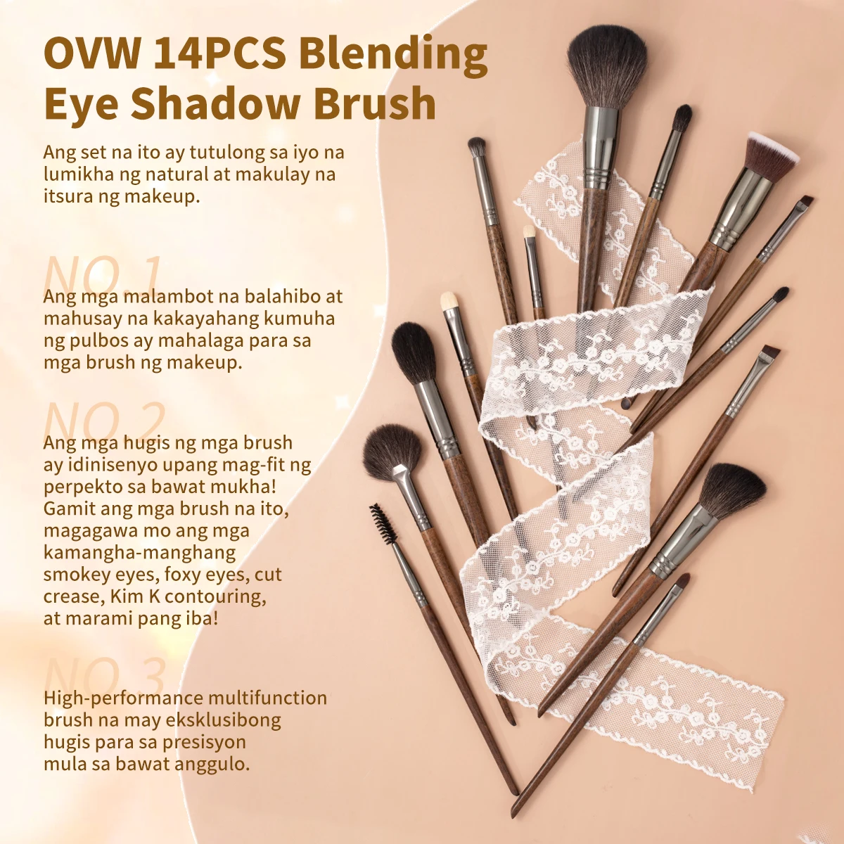 Набор кистей для макияжа OVW 14 pcs