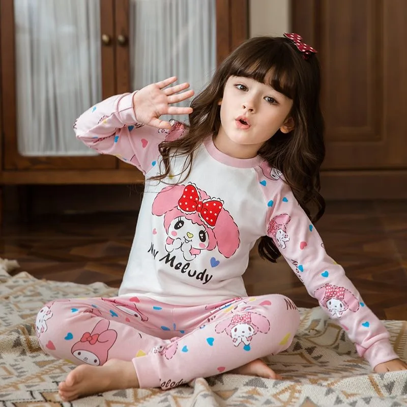 Осенняя одежда для девочек Sanrio Kuromi My melody Cinnamoroll осенние брюки из чистого хлопка