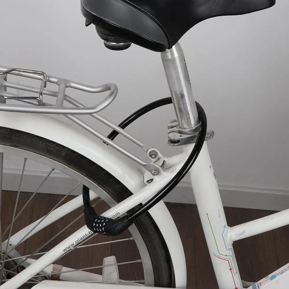 Суперсильный флуоресцентный кабельный замок Velocipede 4-значный код велосипедный