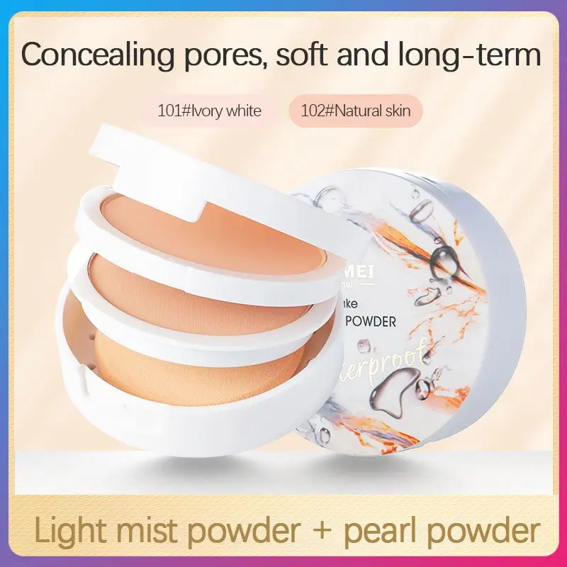 

Lightweight Face Pressed Powder Oil Control Natural Foundation Powder 2 Colors Smooth Finish Concealer Setting Powder