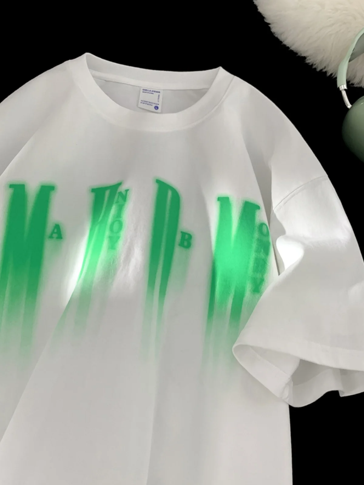 V37 Американская футболка с короткими рукавами мужская летняя 2024 новинка Ins