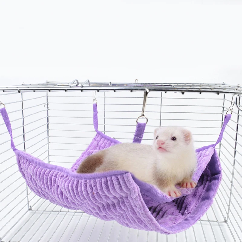 Зимний теплый роскошный двойной двухъярусный гамак для хомяка подвесной морских