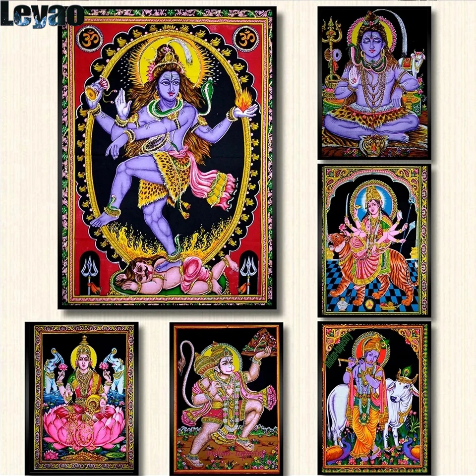 Алмазная вышивка своими руками Shiva Parvati, индийское Религиозное искусство, полноразмерная картина из страз, мозаика из Вишну, картина на стену, домашний декор