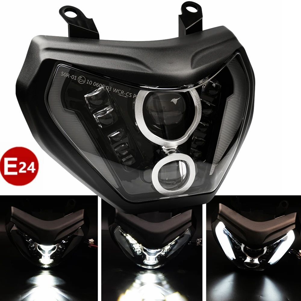 

E-MARK мотоциклетный фонарь для YAMAHA MT07 светодиодный H4 аксессуары для фар DRL 2014-2020 фара для YAMAHA MT09 2014-2016