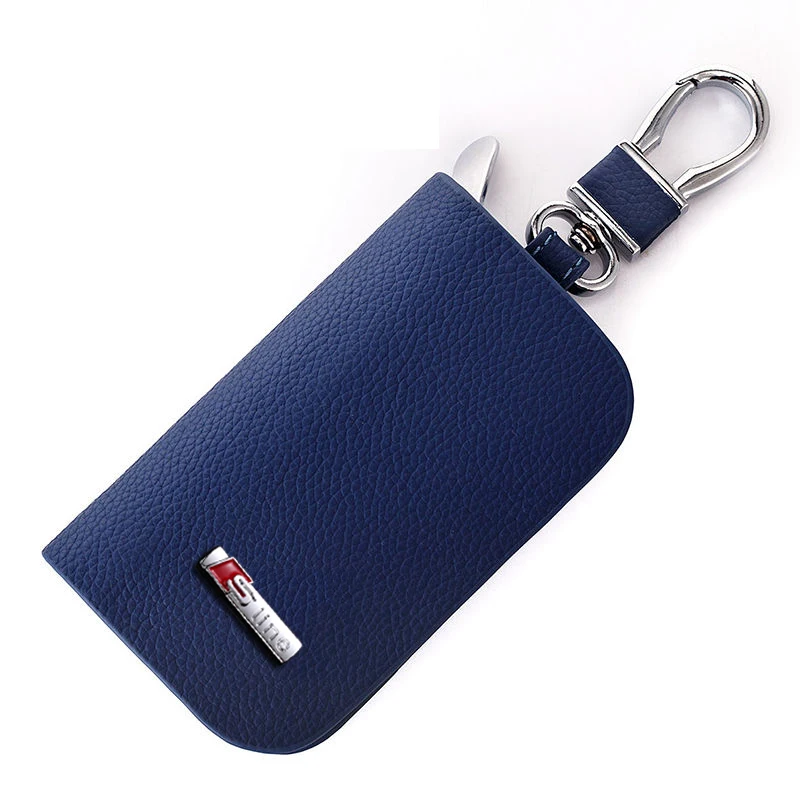 

New High Quality Leather Car Key Case For Audi A1 A3 A4 A5 A6 A7 A8 Q2 Q3 Q5 Q7 Q8 S4 S3 S5 S6 S8 With 3D Metal Badge Logo SLine