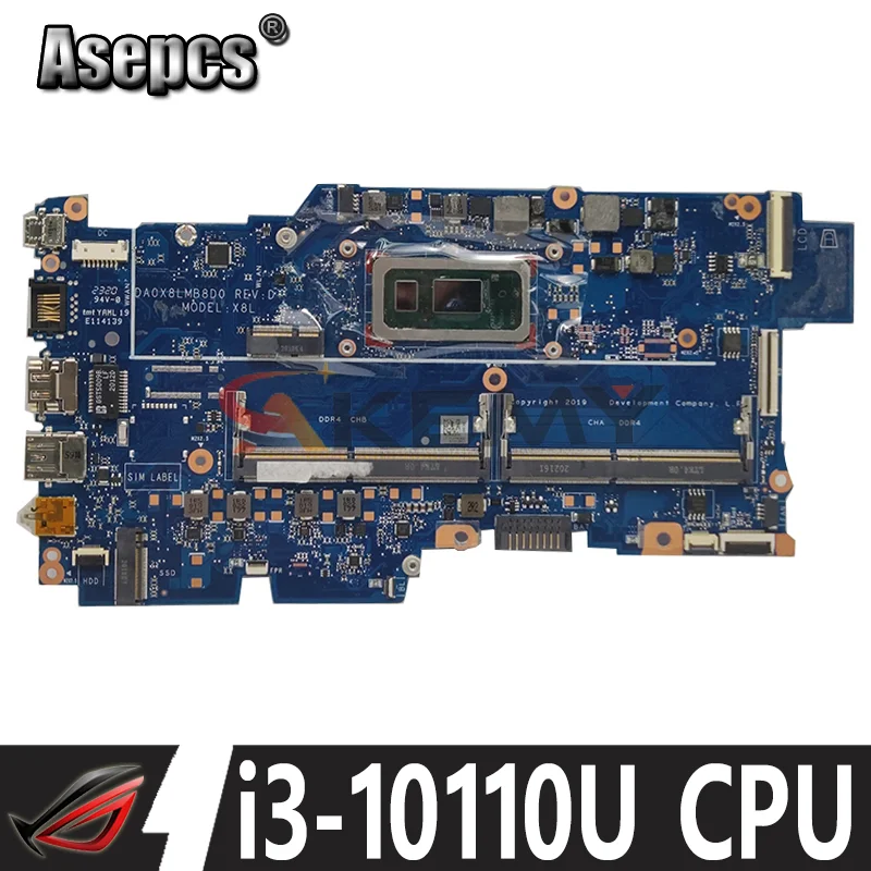 

X8L DA0X8LMB8D0 mainboard For HP ProBook 430 G7 Laptop Motherboard L77219-001 L77219-601 With i3-10110U DDR4 100% Tested Working