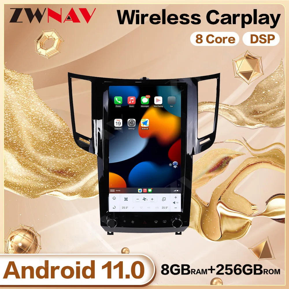 

Мультимедийный плеер 256G с экраном Tesla Android 11 для Infiniti QX70 FX25 FX35 FX37 2009-2015 GPS Navi аудио Радио стерео головное устройство