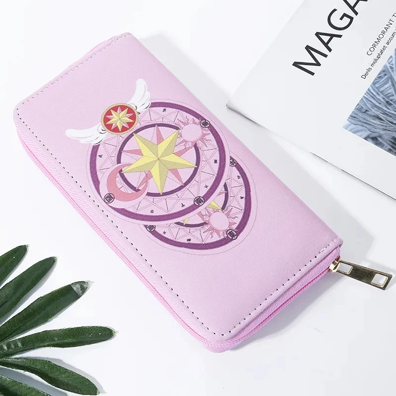 

Anime Card Captor Sakura Moon Cosplay Kawaii Wallet Star Cartoon Print Long Zip Wallet Zero Wallet Student Gift