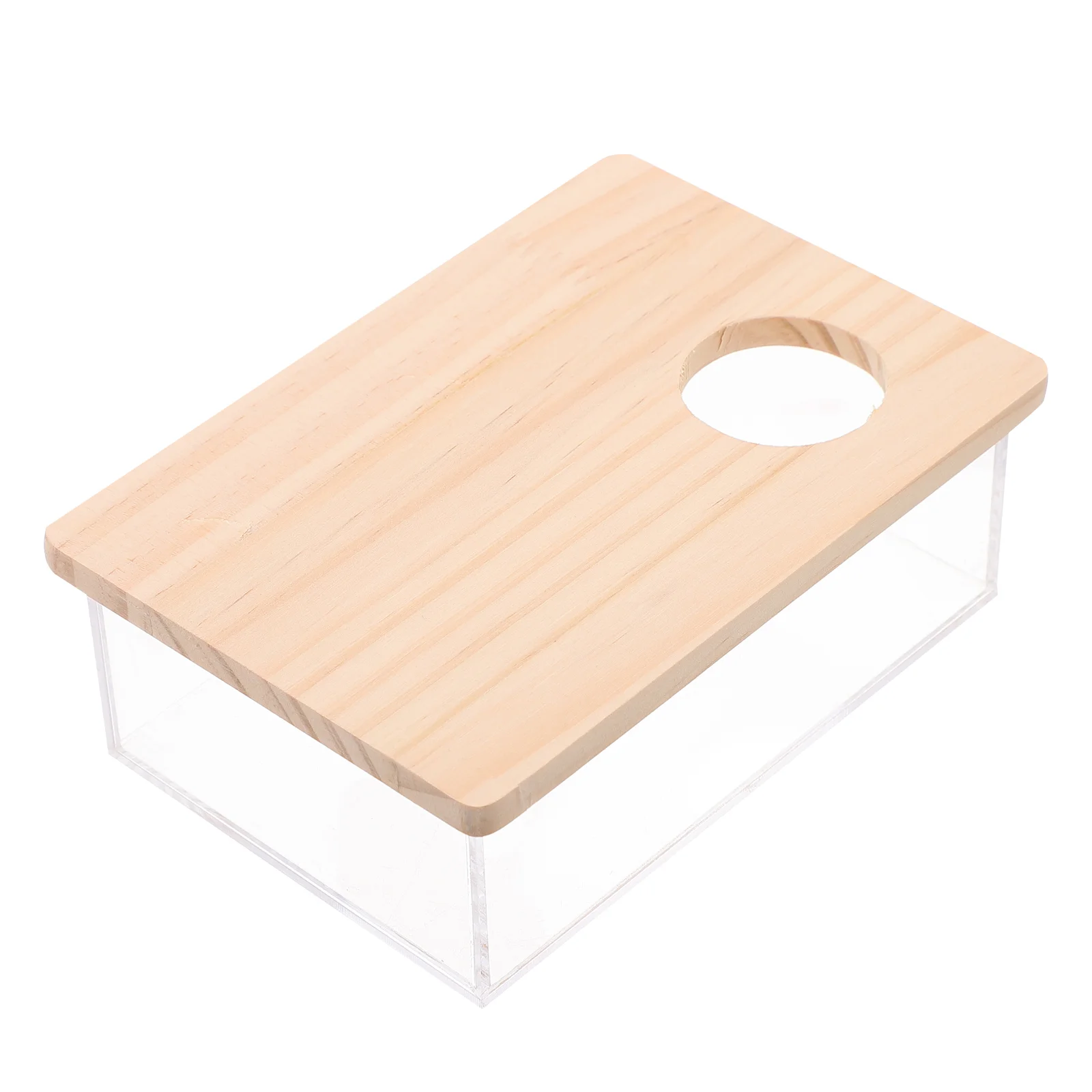 

Hamster Sandbox Pet Supplies Small Pets Shower Room Bath Accessories Set Clear Toilet Case Solid Wood Cover Rat Hideout