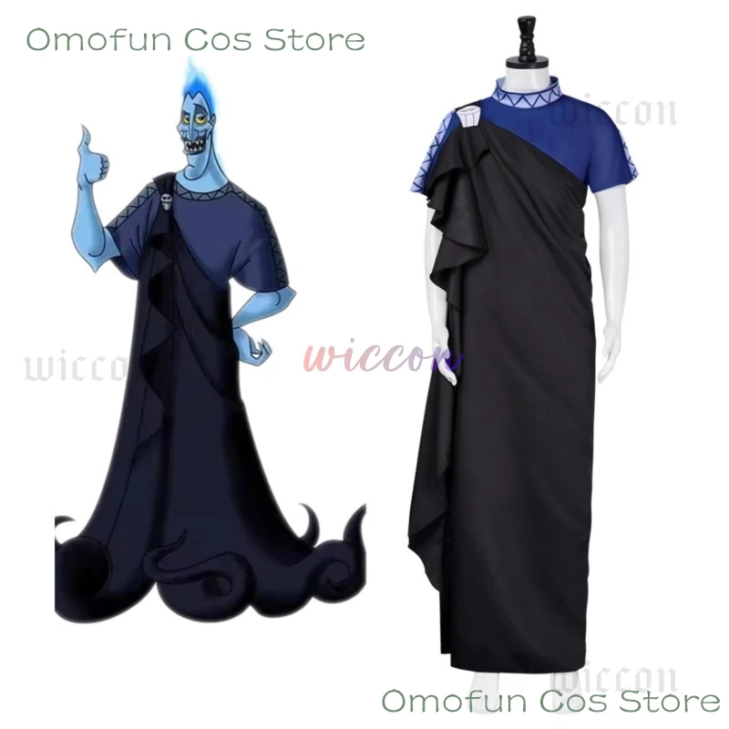 Anime Costume Hercules Hades Cosplay Costumes Adult Man Robe Set Halloween Carnival Suit Party
